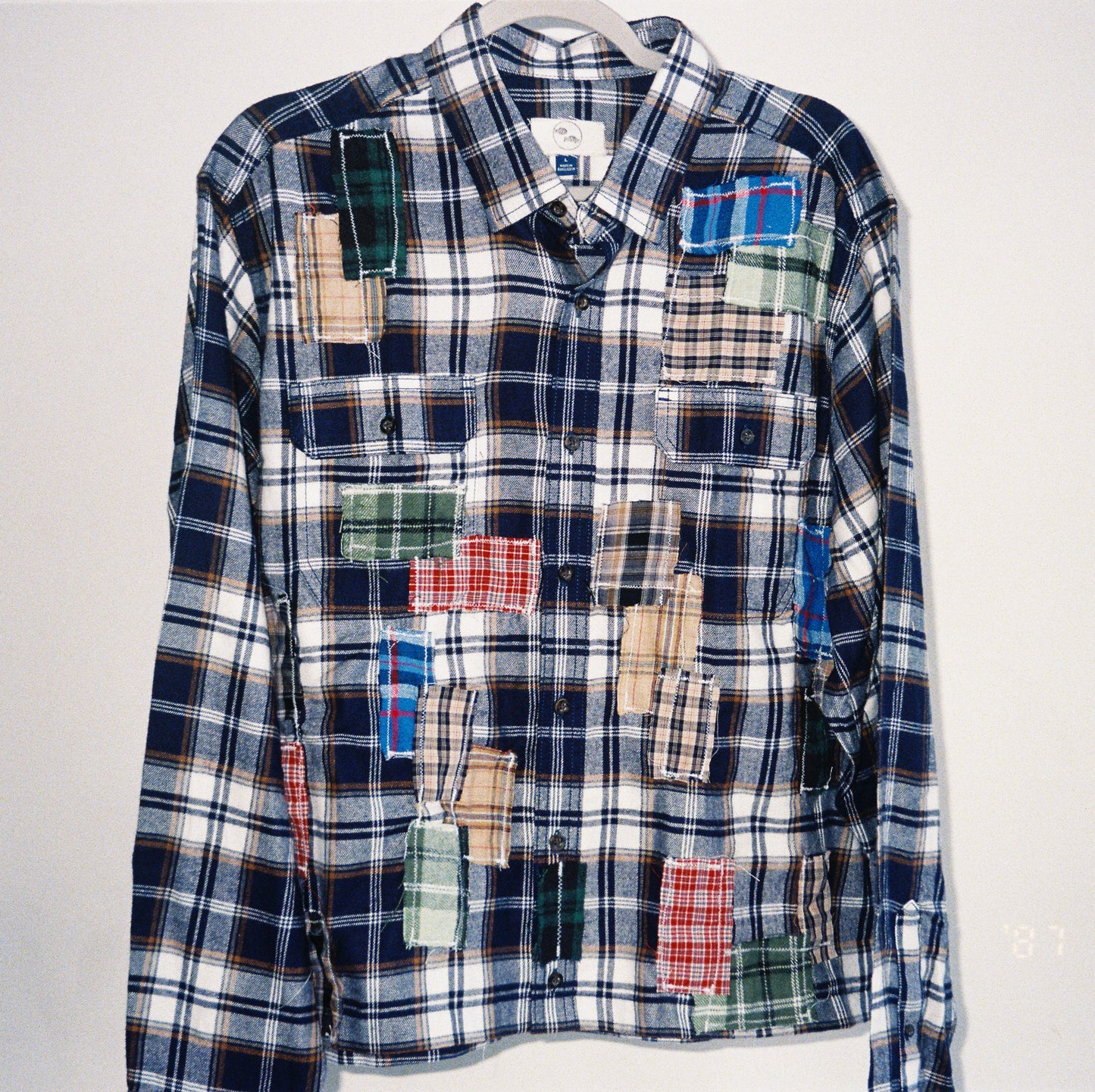 Patchwork Flannel in Navy Blue