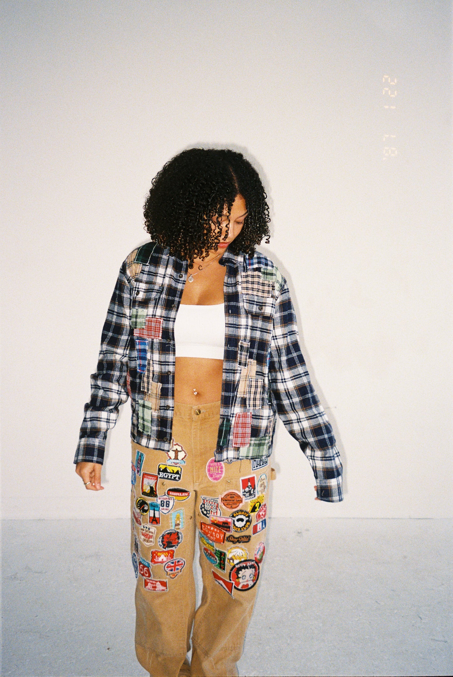 Patchwork Flannel in Navy Blue