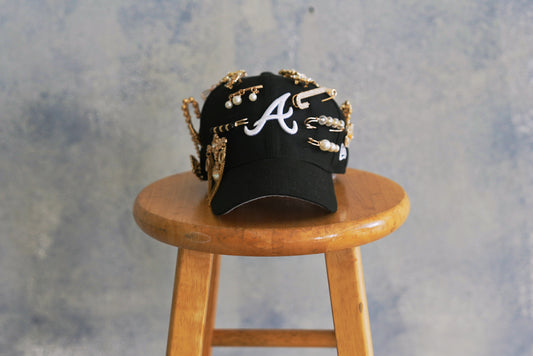 Fitted Braves Crown Hat in Black